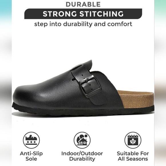 BRAND NEW CUSHIONAIRE LEATHER  CLOGS MULES SLIPPERS SANDALS - Picture 12 of 16